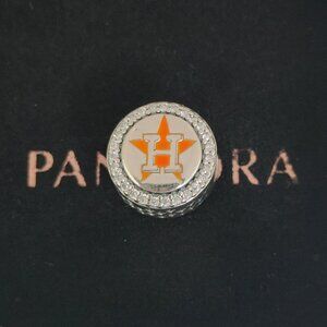 Pandora Houston Astros Baseball Charm Bead Exclusive S925 Silver with box